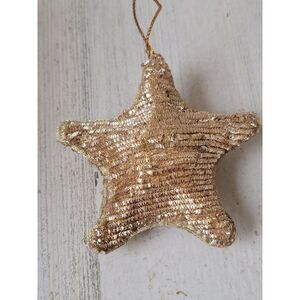 Shiny pink gold star plush ornament Xmas decor